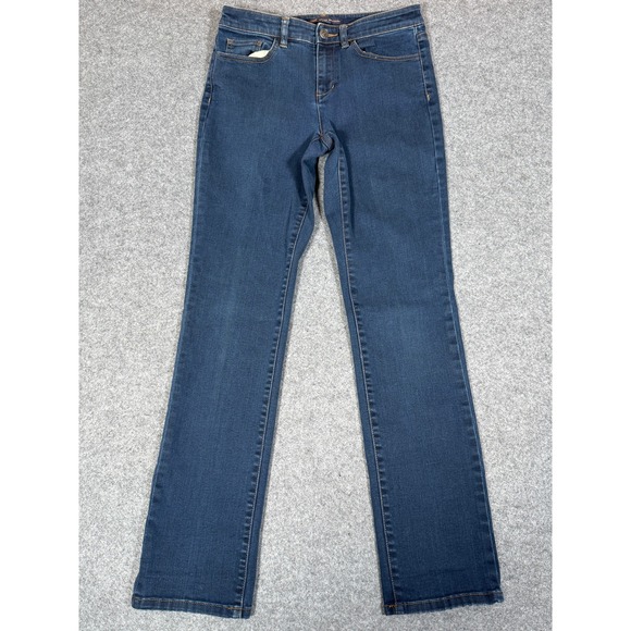 Brooks Brothers 346 Denim - Brooks Brothers 346 Womens Dark Indigo Straight Leg Jeans Size 4 Mid Rise Denim
